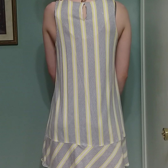 Blue and Yellow Striped Dress - Picture 2 of 2